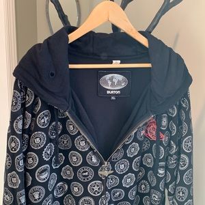 Burton RARE! Premium Seals Perfect Travel Vacation Airplane Hoodie XL